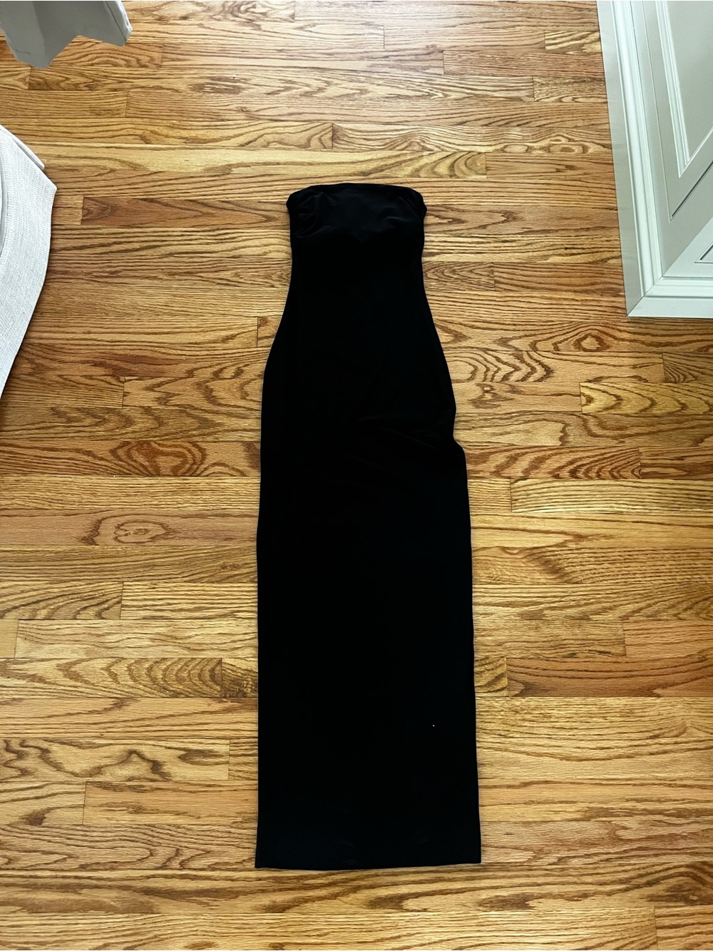 Elegant Strapless Black Maxi Dress
